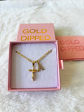 Diamond Cut Crucifix With Initial