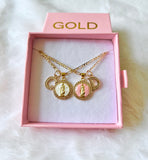 Pink Or White Round Mary With Initial