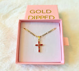 Baguette Garnet Cross