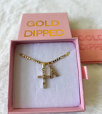 Baguette Diamond Cross With Initial