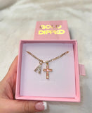 Pink Shell Cross With Initial