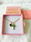 Emerald Cross & Heart