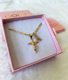 Diamond Cut Crucifix With Initial