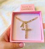 Pink Bling Bling Cross With Initial