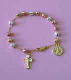 Icy Baby Jesus Rosary Style Bracelet