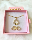 Flutter Heart Set (Figaro Chain)