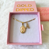 Pink Oval Mary With Initial