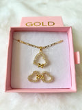 Flutter Heart Set (Figaro Chain)