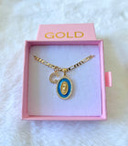 Blue Oval Mary With Initial