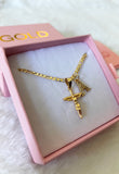Diamond Cut Crucifix With Initial