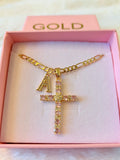 Pink Bling Bling Cross With Initial