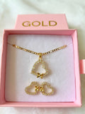 Flutter Heart Set (Figaro Chain)