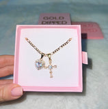 Icy Heart & Cross Set