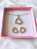 Pink Flutter Heart Set (Link Chain)