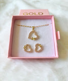 Pink Flutter Heart Set (Link Chain)