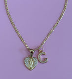 Beautiful Mary Heart & Initial