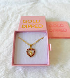 Red Icy Mary Heart Necklace