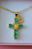 Emerald Mary Cross & Initial
