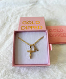 Diamond Cut Crucifix With Initial
