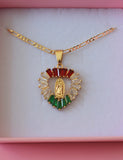 Mexican Flag Mary (Figaro Chain)