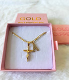 Diamond Cut Crucifix With Initial