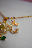 Diamond Flower & Initial (Thin Chain)