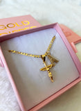 Diamond Cut Crucifix With Initial