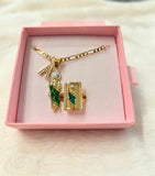 Green Saint Jude Set With Initial