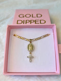 Mary & Cross Drop Necklace