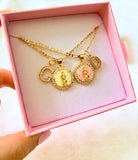 Pink Or White Round Mary With Initial