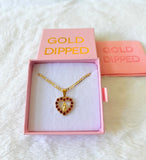 Red Icy Mary Heart Necklace