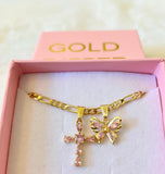 Pink Cross & Butterfly Set