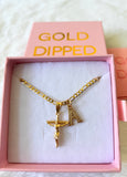 Diamond Cut Crucifix With Initial