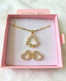 Flutter Heart Set (Figaro Chain)