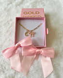 Soft Girl Bow & Initial (Figaro Chain)