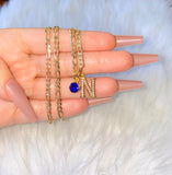Icy Initial And Birthstone Necklace