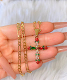 Multicolor Marquise Floral Cross
