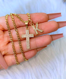 Sugar Cross & Initial (Cuban Chain)