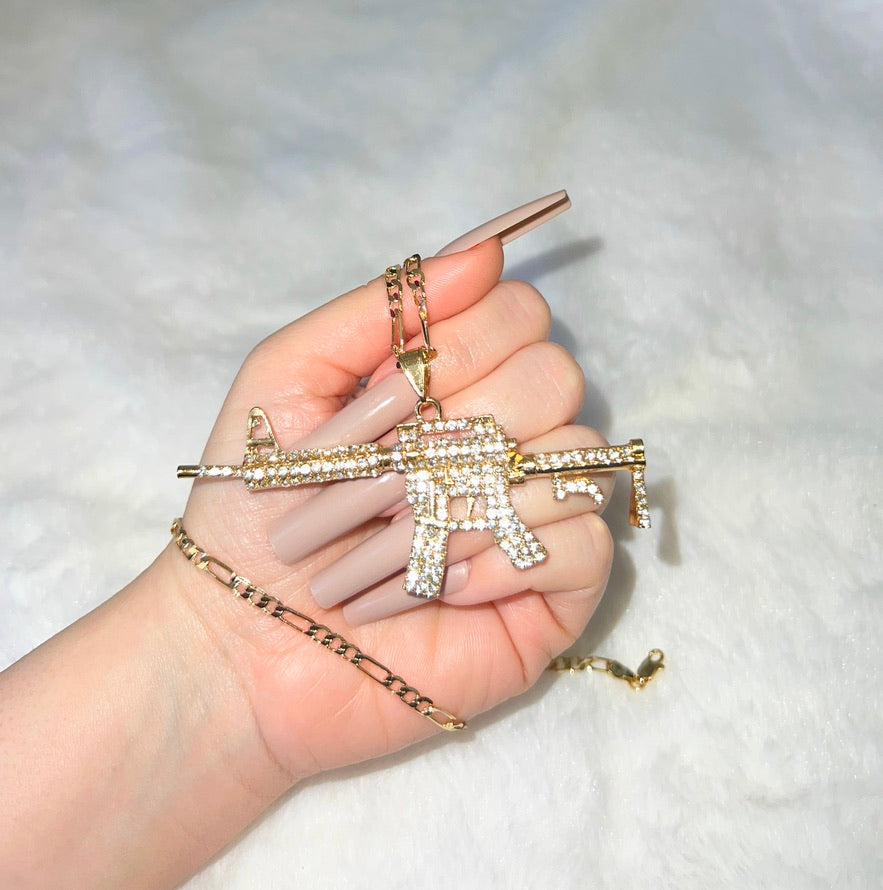 Bling Machine Gun Necklace - Main Image