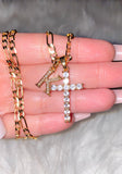 Diamond Inspired Cross With Initial