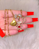 Icy Birthstone And Initial Kids With Mom Heart