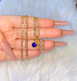 Icy Initial And Birthstone Necklace