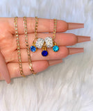 Cuban Multiple Birthstone Necklace