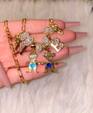 Bling Birthstone And Initial Kids Teddy Combo (1 Or 2 Kids)
