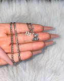 Silver Teddy & Initial