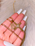 Cuban Heart Cross With Initial