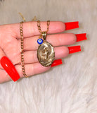 Oval Saint Jude & Eye Necklace