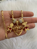 Icy Mom Heart With Birthstone Kids
