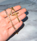 Gold Crucifix With Initial