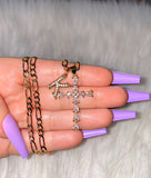 Pear Shape Cross With Initial